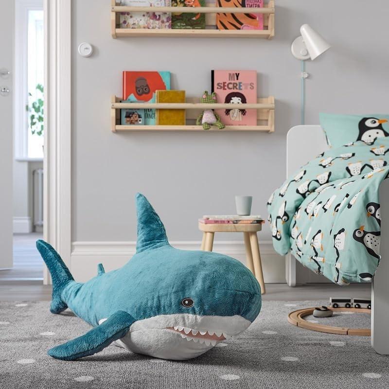 Cartoon Shark Design Plush Pillow, Cute Stuffed Shark Puppet, Soft and Comfy Plush Pillow for Adults, Cute Gifts for Festivals, Soft Cuddly Gift