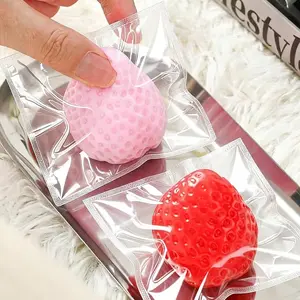 2 Soft Candy Strawberry Toys, Stress Relief Toy Set, Cute Tabby Soft Candy, Perfect for Gifts, Easter Basket Filler, Office Relaxation