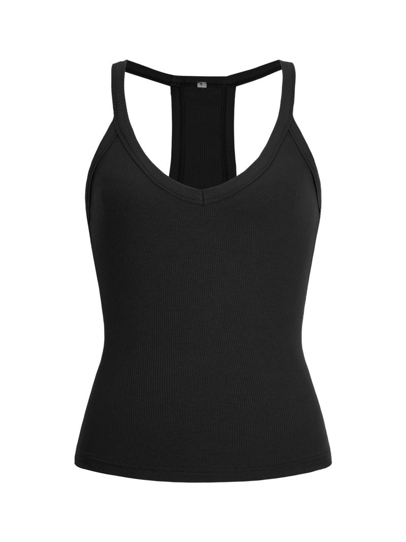 Women's Slim Fit Sleeveless Top, Plain Design, Comfortable Casual Wear, Ideal for Daily Use & Sports Activities