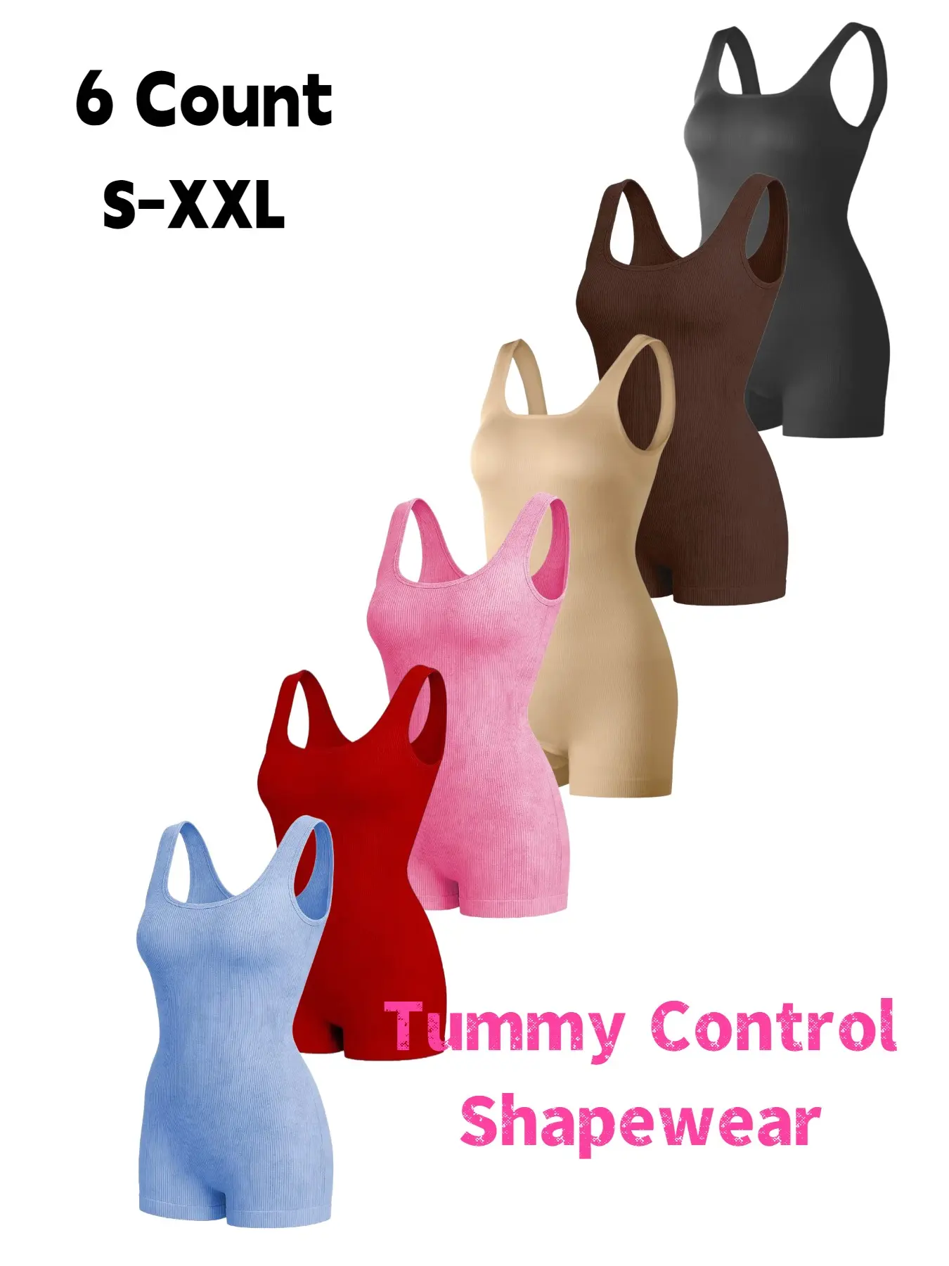Women's Seamless Ribbed High Waist Slimming Shapewear, Comfortable Fashion Bodysuit, Ideal for Daily Wear, Ladies' Contouring Undergarment，Women's Tummy Control Shapewear