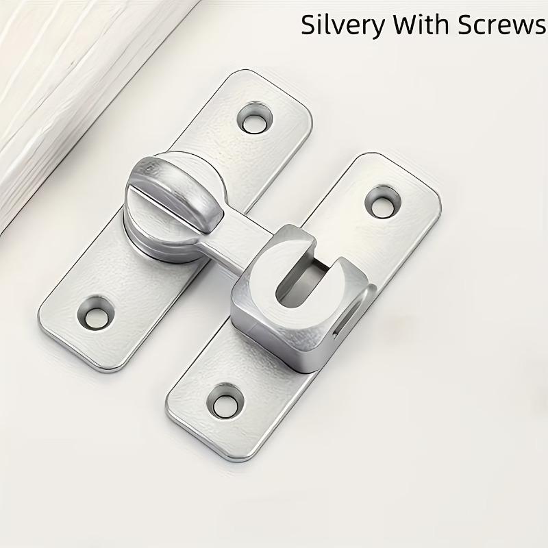 Durable Metal Hanging Locks (pair) with Installation Screws, 90/180 Degree Rotating Safety Lock for Barn Doors, Bathroom Sliding Doors, Garage, Bedroom