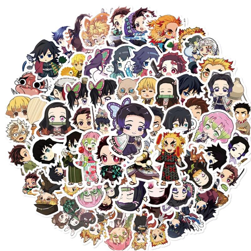 74 Pcs Demon Slayer Anime Stickers, Perfect for Phone Cases, Laptops, Skateboards, DIY Crafts, Customizable Gear