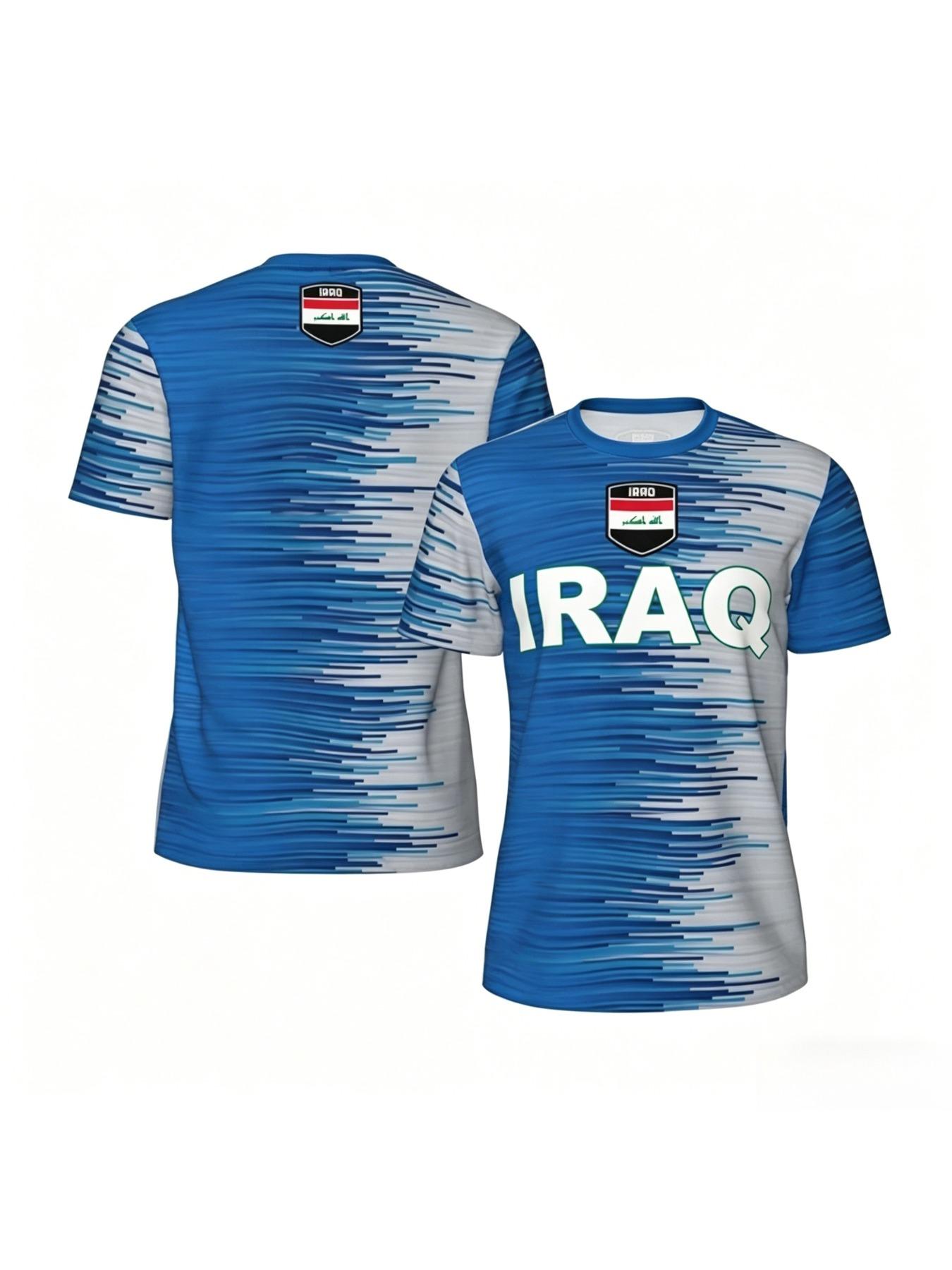 Iraq Flag Graphic Mens Football Jersey Fashion National Emblem 3D Printed Sports T Shirt Casual Oversized Breathable Tees Tops