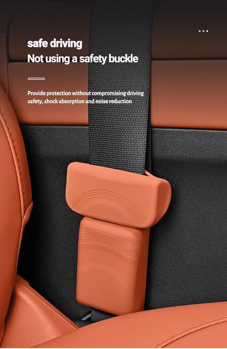 Universal Car Seat Belt Socket Protective Cover Silicone Car Safety Seat Belt Anti-Scratch Cover Button protective case