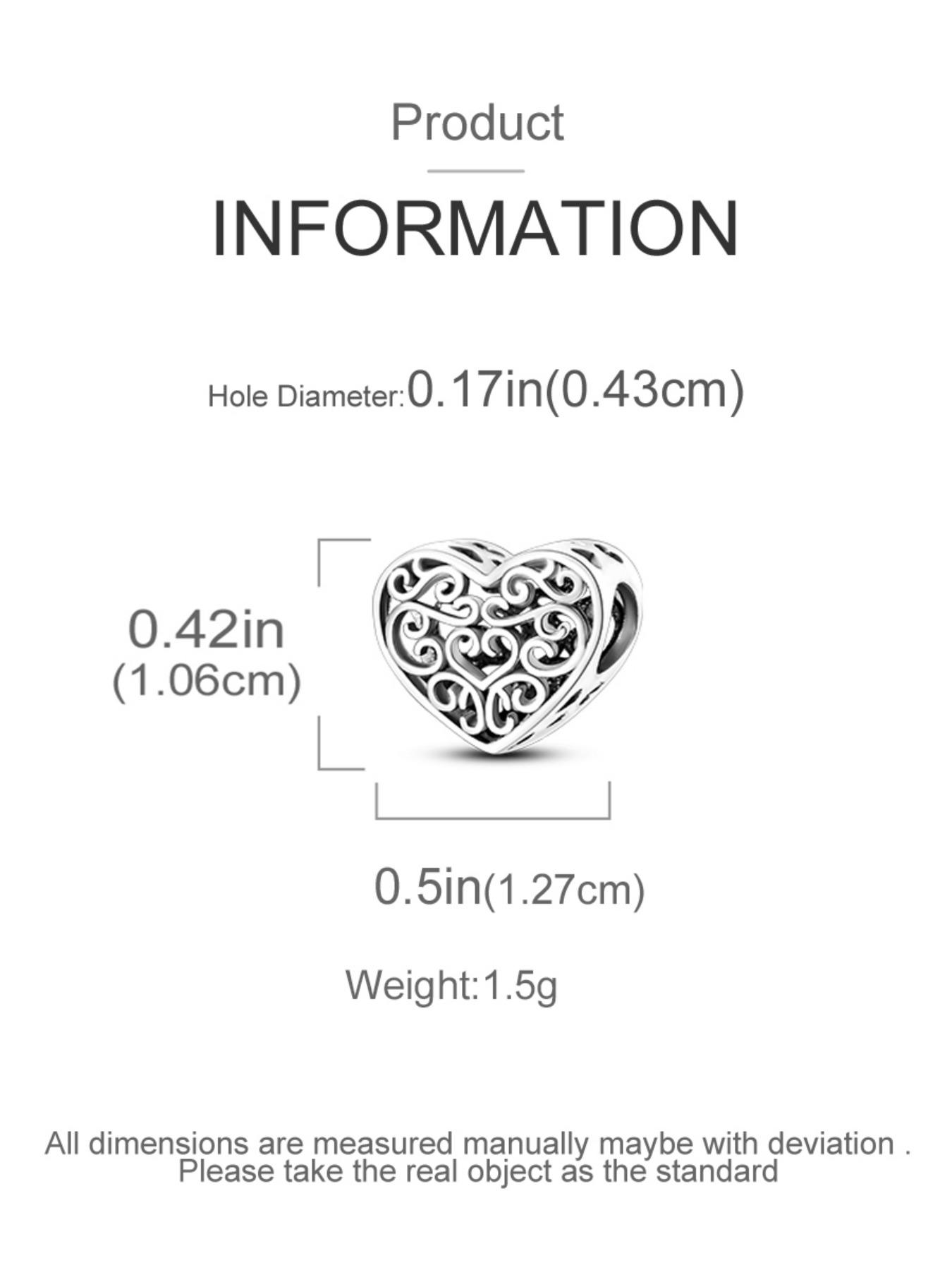 Hollow Out Heart Design Charm Bead, Heart Charm Decor, Fashion DIY Jewelry Accessories for Women & Girls, Trendy All-match & Exquisite DIY Jewelry for Gift, DIY Jewelry Making