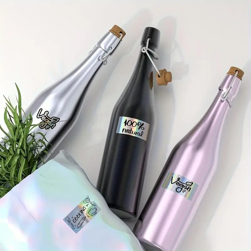 Holographic Silver Thermal Sticker Label, 500pcs/roll 2.25 Inch x 1.25 Inch Printable Sticker Label, Self Adhesive Label Sticker for DIY Decoration, Customizable Stickers