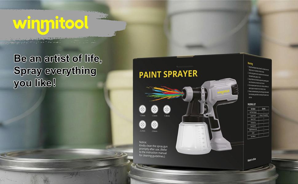 650W Sprayer, High-Powered Spray Gun, 5 Copper Nozzles &1200ml Container, 3 Spray Patterns, Electric Sprayer Gun for Painting, Furniture, Cabinets, &DIY
