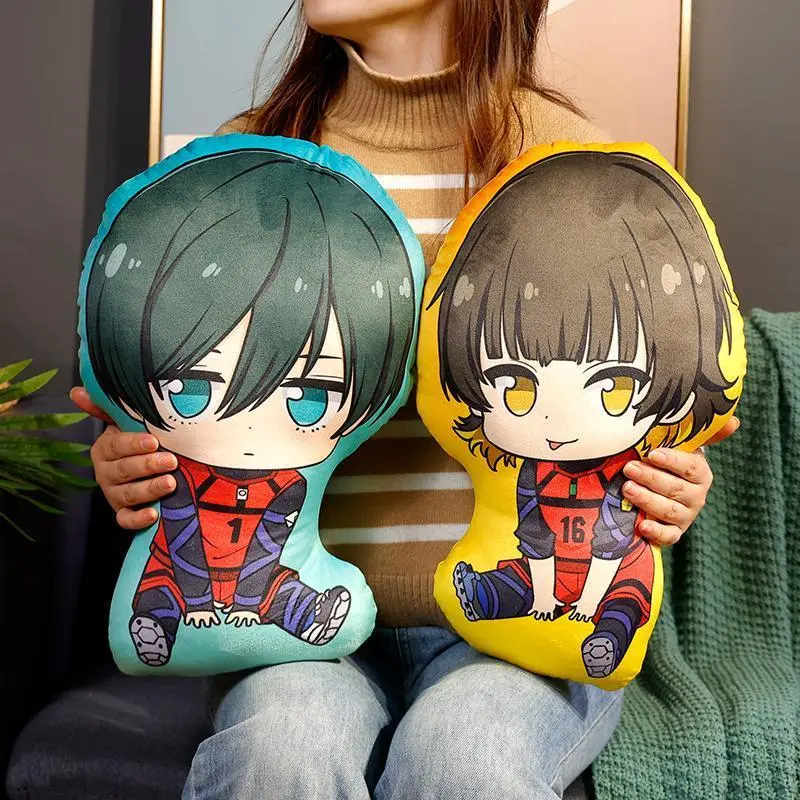 2026 Hot selling toys BLUE LOCK Anime & Manga Plush Toy Pillow Dolls, Q-Edition Sitting Style, Isagi Yoichi Nagi Rin Chigiri Reo Characters, 45cm Height (About 45cm), Fabric Decorative Collectibles for Toys & Hobbies Enthusiasts Internet-famous toy