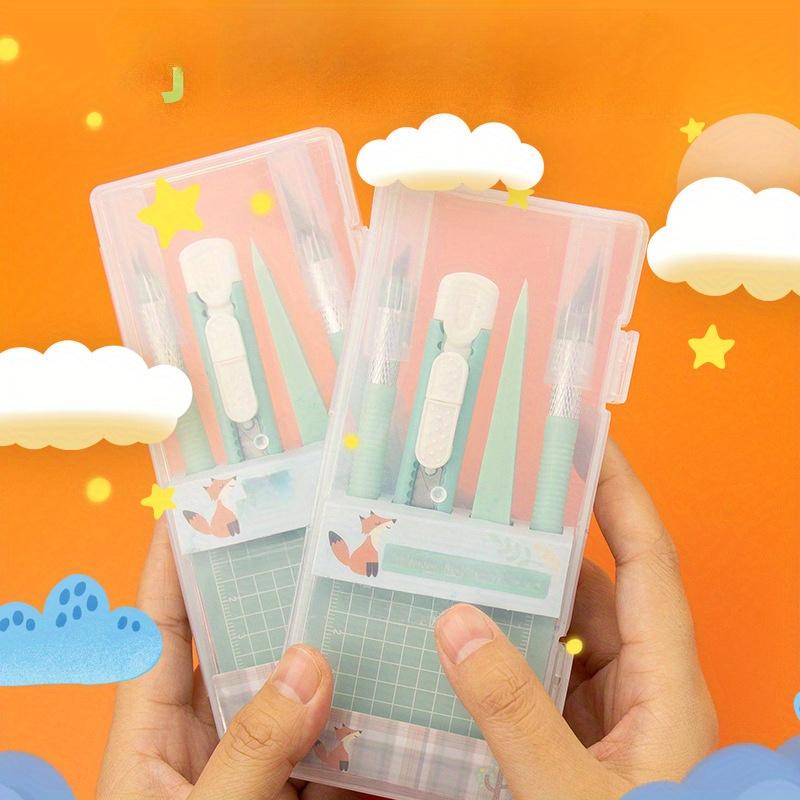 Complete DIY Scrapbooking Kit with Non-Expandable Handle, Pens, Carving Knives, Tweezers & Cutting Mats for Everyday Office Use