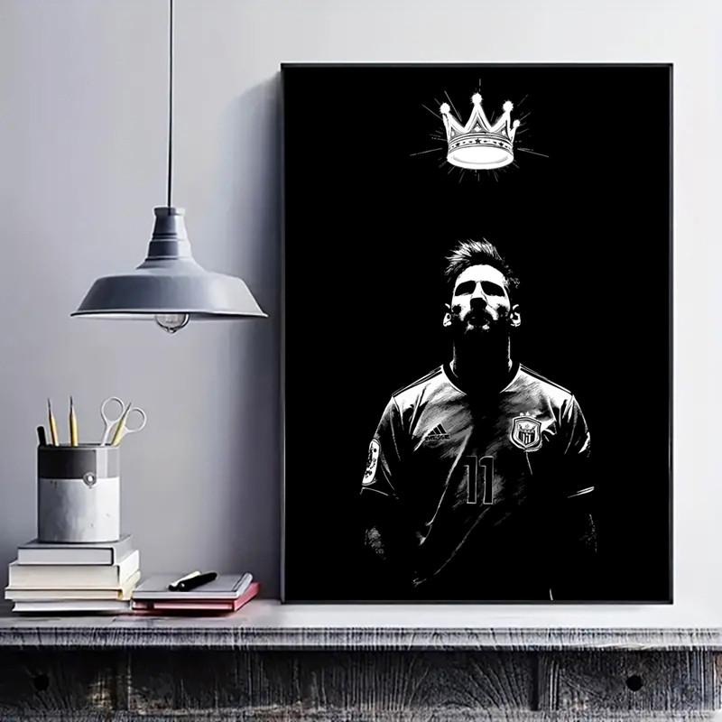 1 piece/set frameless canvas painting print poster, Canvas prints, minimalist style art, Lionel Messi, King of Football, a perfect gift for sports culture enthusiasts, ideal gift for bedroom, living room, kitchen, mural, wall decoration, room decoration