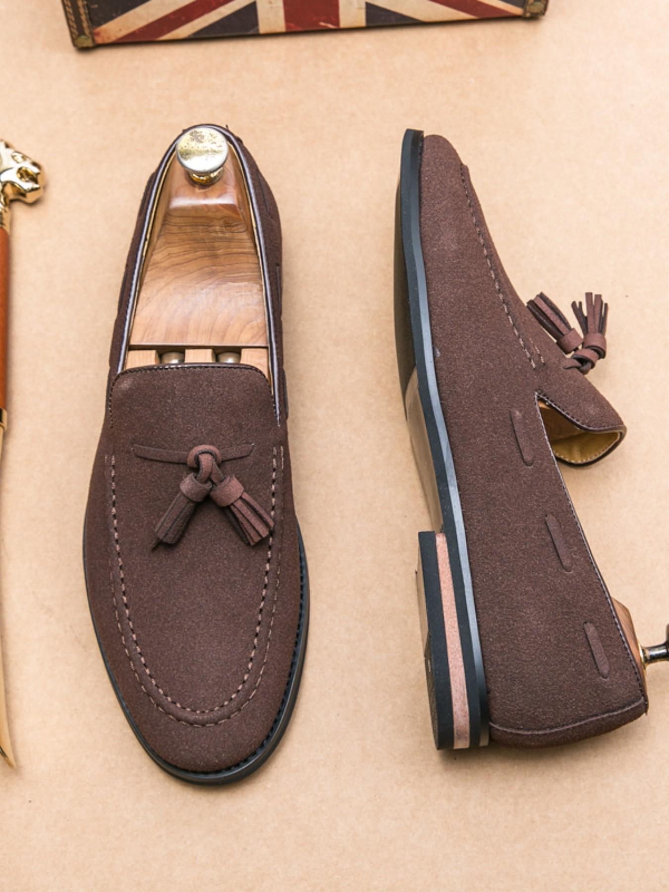 Men's Suede Lurex Loafers, Slip-On Casual Business Formal Shoes, Daily Wear Versatile Footwear, Comfortable and Stylish Design, Rubber