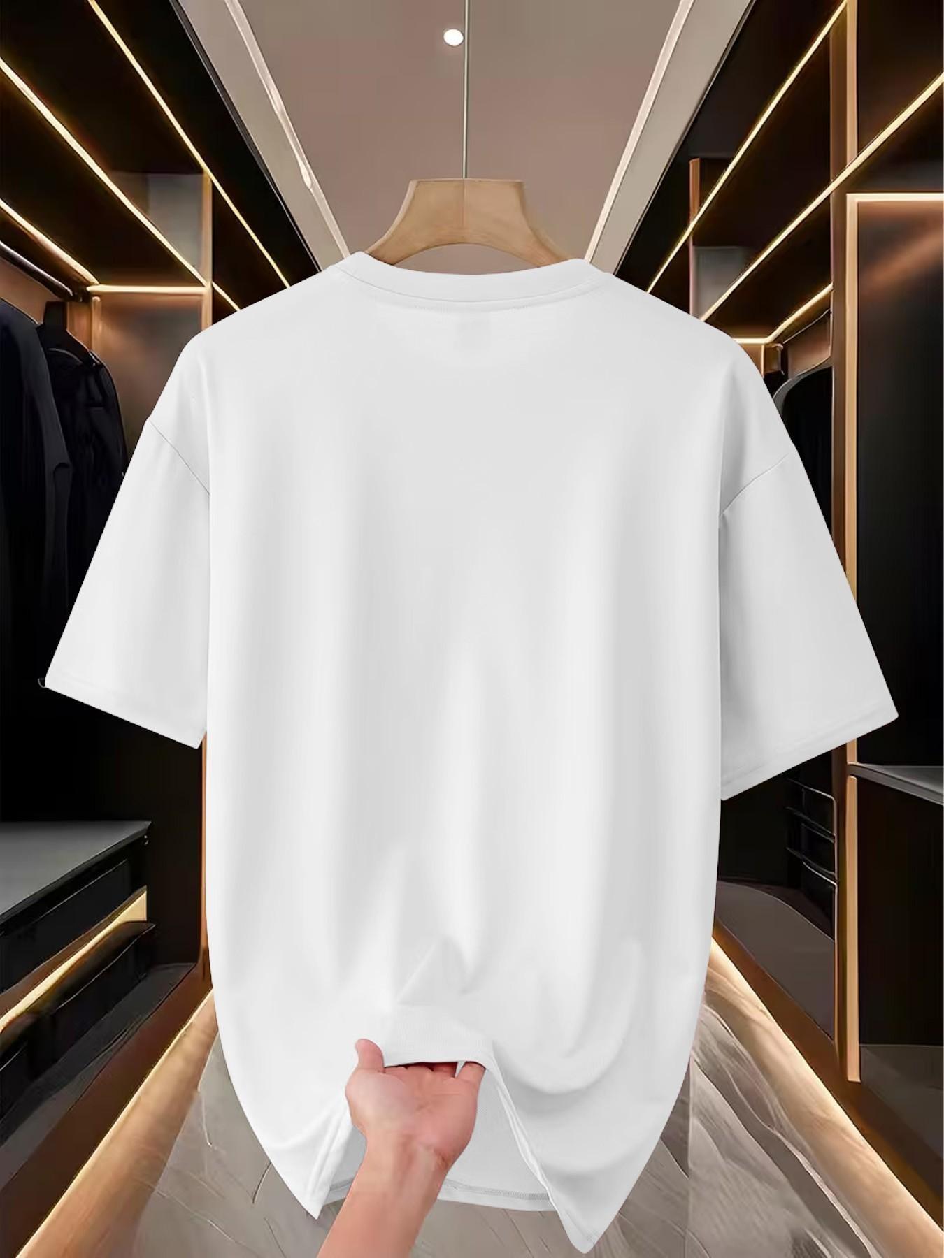 Men's Round Neck T-Shirt, Retro Western Desert Animal Geometric Print, Slim-Fit Casual Short Sleeve, Perfect for Daily Wear and Gifts