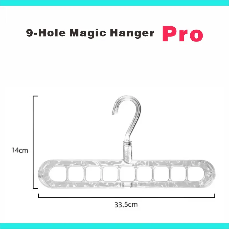 5-Pack Heavy-Duty Foldable Plastic Pants Hangers - 9 Holes, Adjustable Hooks, Anti-Slip Curved Shape Hanger, Compact House Accessories for Closet Hanging, Garage Home Storage Supplies