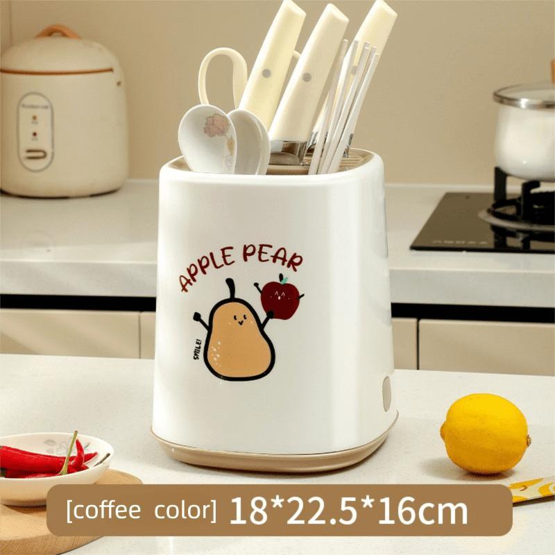 A Versatile Vertical Knife Holder for The Kitchen, Featuring a Rack for Chopsticks And an Integrated Storage Solution for Knives And Spoons
