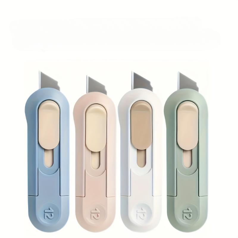 4pcs /1pc Mini Practical Deboxing Tool Retractable for Home Office Use Demantling Serrated Blade Cut-proof Hand Unpacking Tool Paper Cutters Cutting Supplies