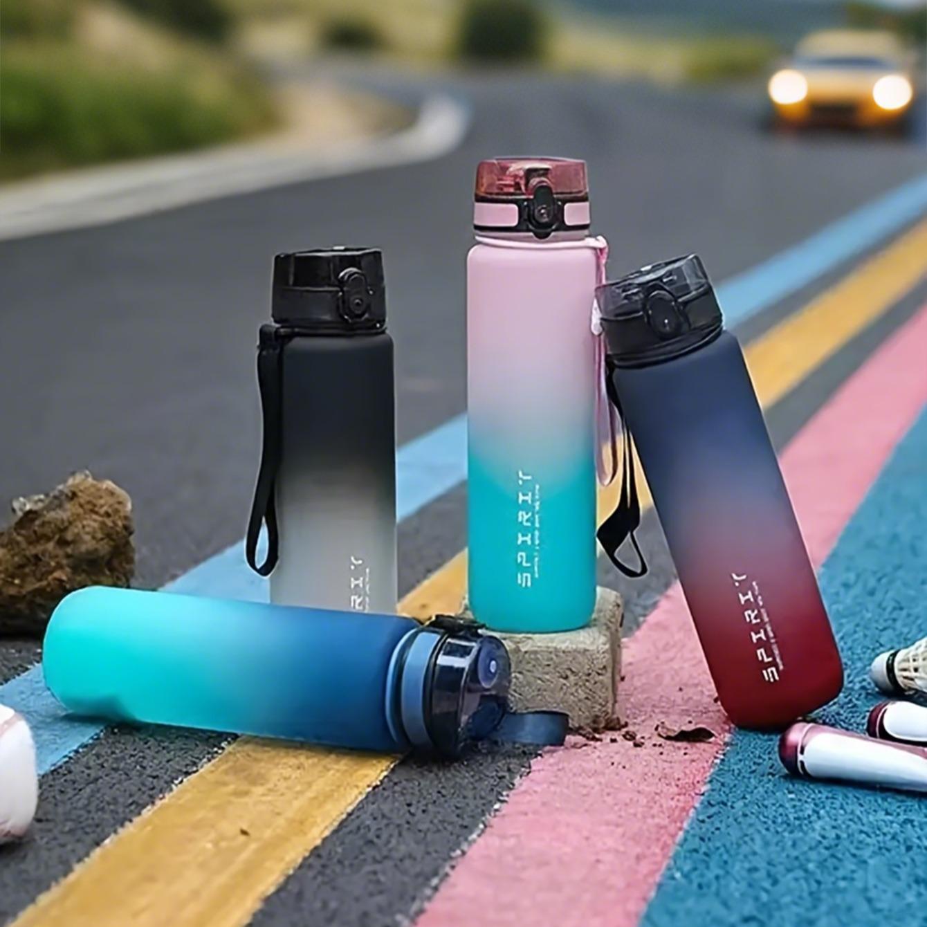 1pc, 21.98oz/33.81oz 650/1000ml Gradient Sports Fitness Travel Water Bottle, Portable Drink Cup, Tea Mug, Durable PC Material, Flip Top, Ideal for Men & Women, Perfect for Summer & Fall, Great Gift for Students, Birthday, Valentine's, Christmas