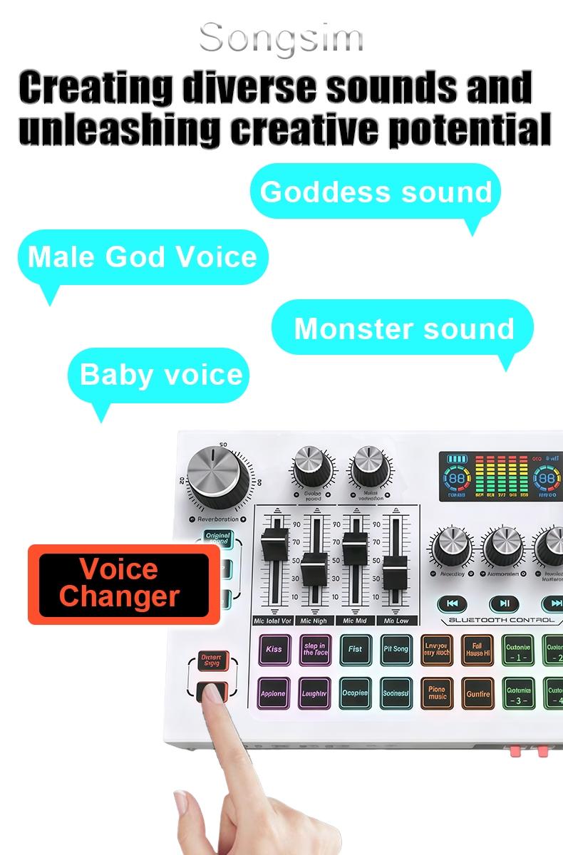 X7 Professional Streaming Sound Card, Mixer Sound Card, Full Metal Body, 48v Phantom Power, Clear No Noise, High-Quality Audio Recording & Output