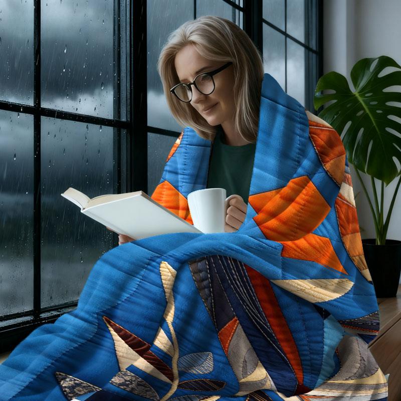 Creative Elephant Pattern Quilted Blanket, Winter Home Decor Essential, Warm and Comfortable, Multi-Purpose, All Ages