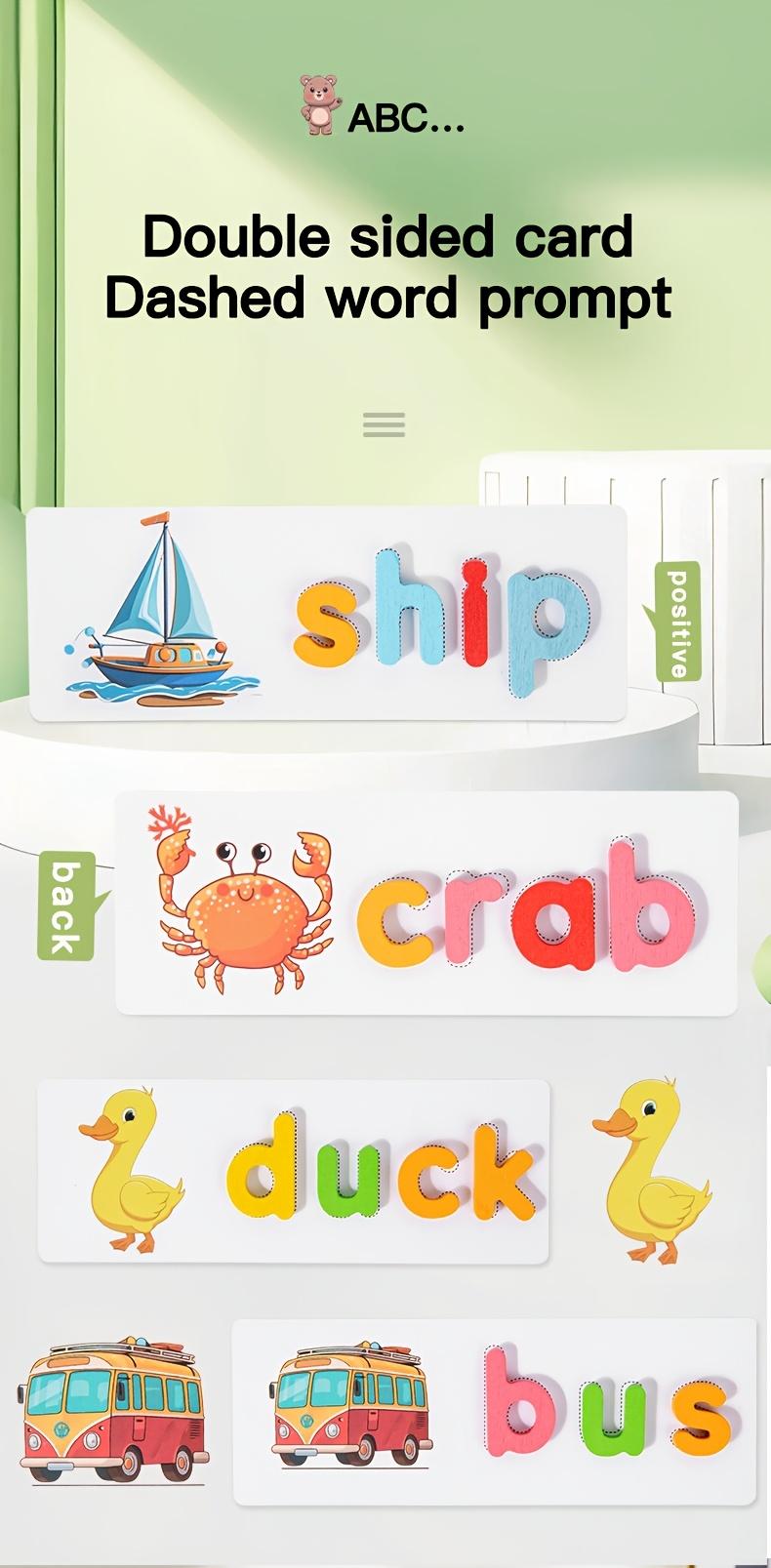 Educational toy gifts, Preschool alphabet tool, children's word recognition, spelling, matching letter learning game activities, viewing learning toys, wooden teaching toys, Halloween, Christmas gifts