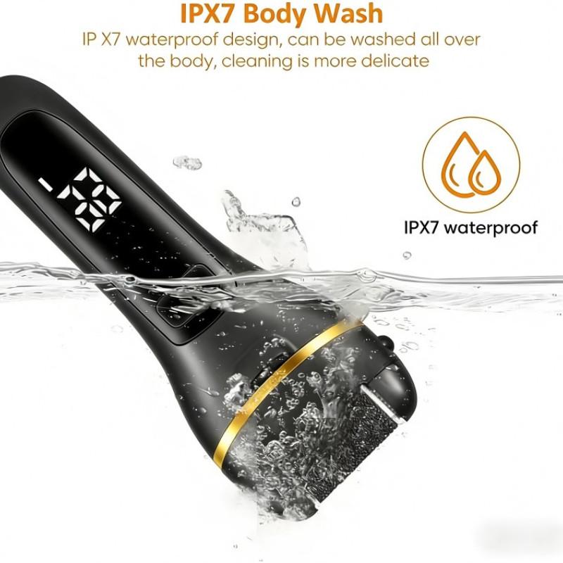 Electric Foot Exfoliator Kit, Rechargeable Nail Care Tool, 3 Rollers, 2 Speeds, Battery Display, Removes Dry Heels, Calluses, Dead Skin