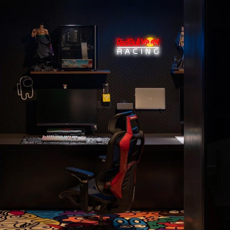 Red Bull RACING Neon Garage Sign Decorative Neon Light Perfect for offices, showrooms, car dealerships, garage decor, gifts, and factories.