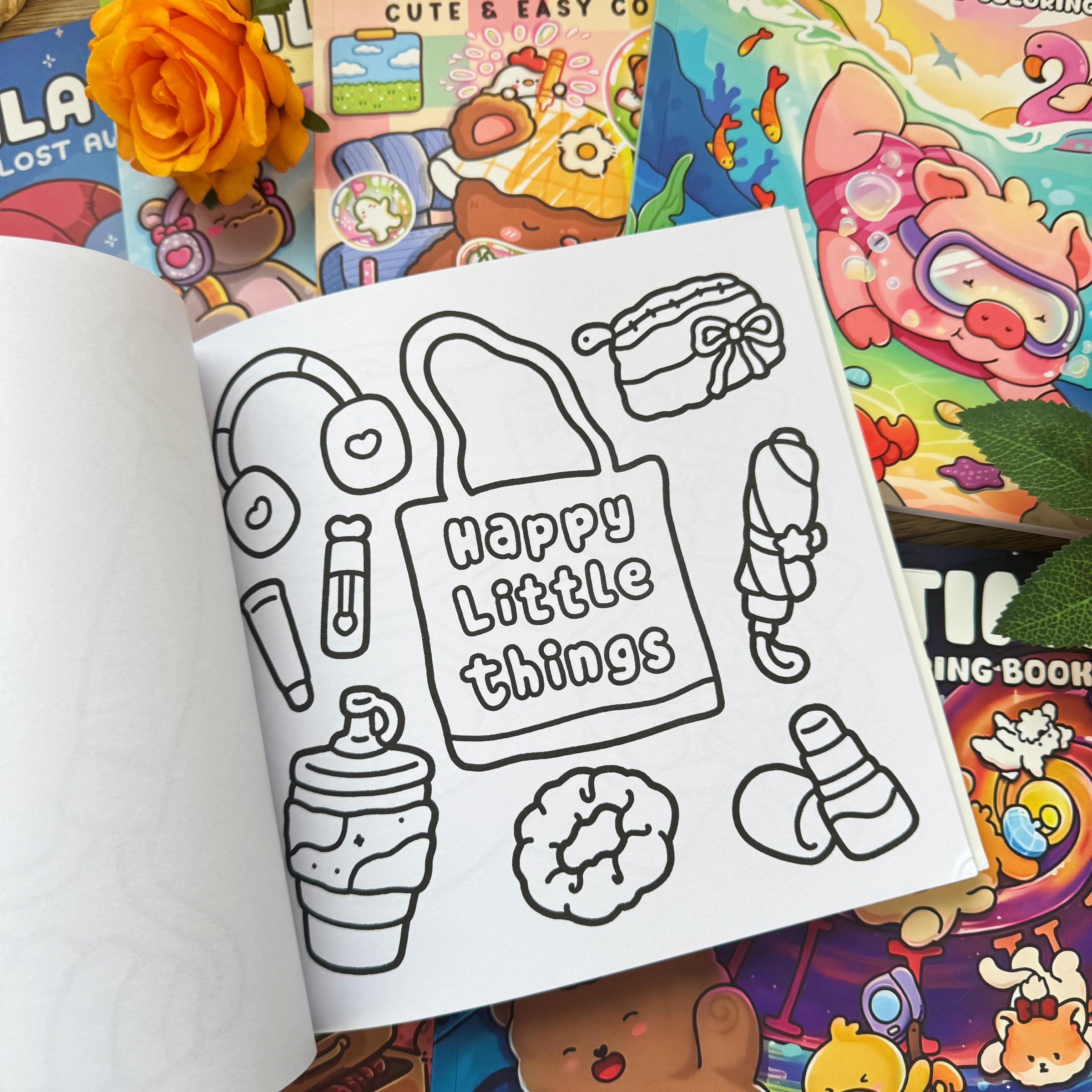 4/8 Pieces Cute Coloring Book Set,  Multi-Theme Designs, Enjoy Drawing Process, Stress Relief Art, Perfect Gift for Holidays & Daily Fun