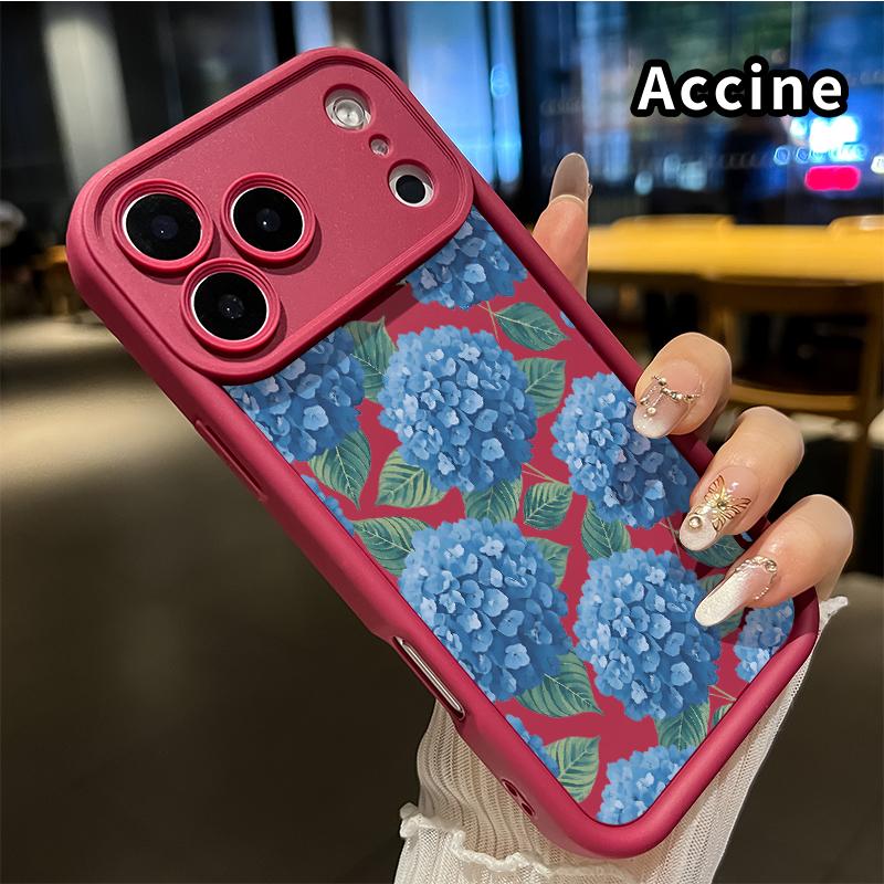 Blue Hydrangea Dream Pattern TPU Phone Case for iPhone 17 Pro Max 16 15 14 Plus 13 12 Mini 11 XR X XS Air E Shockproof Non Slip Military-Grade Protection Silicone Cover Smartphone Casing