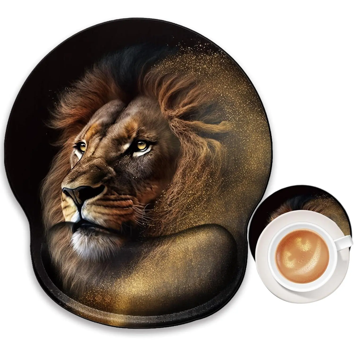Lion  Pad with Wrist Support Gel Mousepad Wrist Rest   Mat Gaming Cushion  Pads for  Office Work Women Men