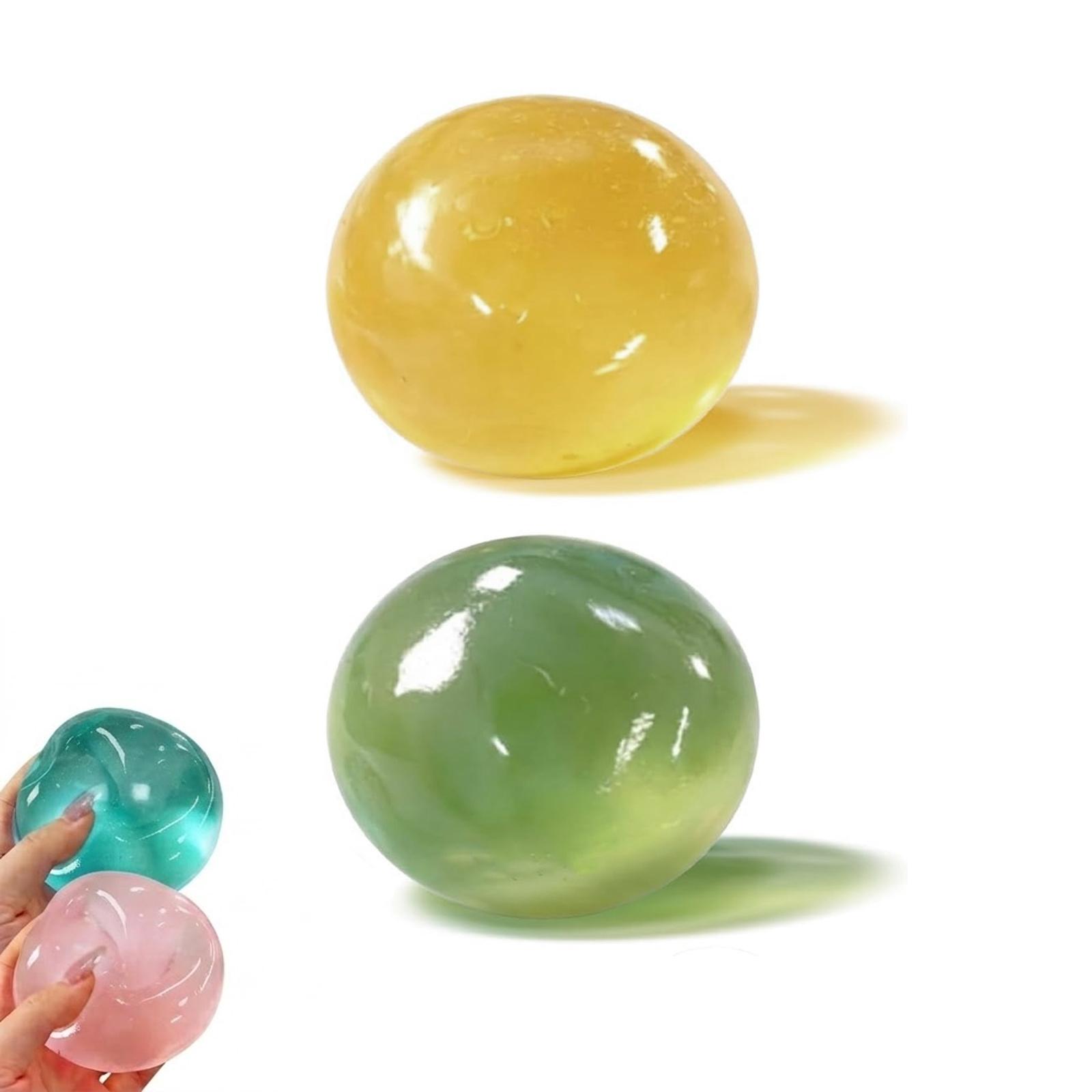 2/4 PCS Coconut Oil Stress Ball Squishy, Slow Rising, Odorless, Non-Sticky, Easy to Clean,  Improving Focus, Or Easing Tension During Study, Work, Or Relaxation, Handmade Malleable Clear Jelly Bubblegum Texture Coconut Oil Squishy Toy