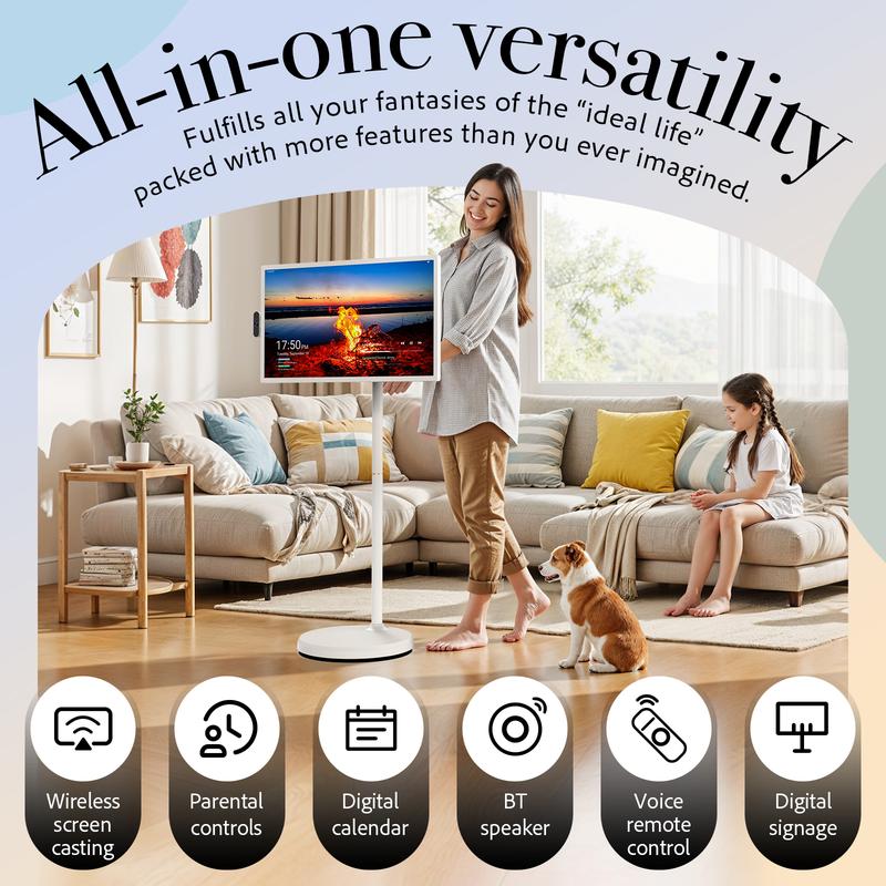 【Ultra-Large 15000mAh Battery】2025 Apolosign Gen 2 Portable TV, 24 inch 32 inch True 4K UHD Portable TV, 16(8+8)GB+256GB, Google EDLA-Certified Android 15 OS, Touch Screen, Voice Remote Control, Support Google Calendar, Full Swivel Rotation 【Ultra-Large 15000mAh Battery】2025 Apolosign Gen 2 Portable TV, 24 inch 32 inch True 4K UHD Portable TV, 16(8+8)GB+256GB, Google EDLA-Certified Android 15 OS, Touch Screen, Voice Remote Control, Support Google Calendar, Full Swivel Rotation