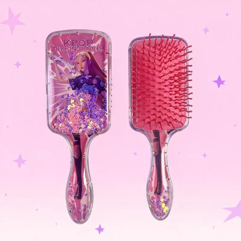 Kpop Hair Comb Square Pad Cartoon Design High-Quality Long Handle Sandfall Styling Brush Universal Hairbrush Fashion Hair Care