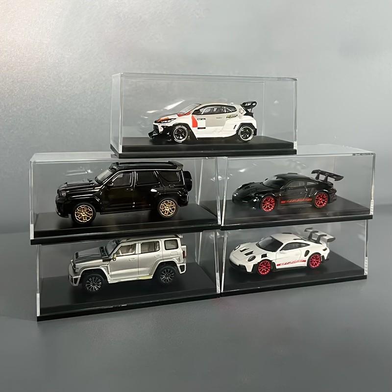 4 Transparent Dust-Proof Acrylic Display Boxes, / Base Options, 4.17x1.87x1.87 Inches, Ideal for 1:64 Scale Models, Collectibles, Toy Storage
