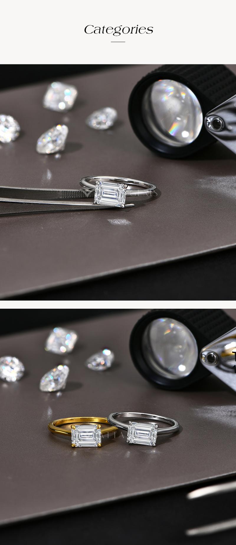 2CT Simple Style Synthetic Moissanite Ring for Women and girls Birthday Gift Daily wear Beautiful Jewelry R213