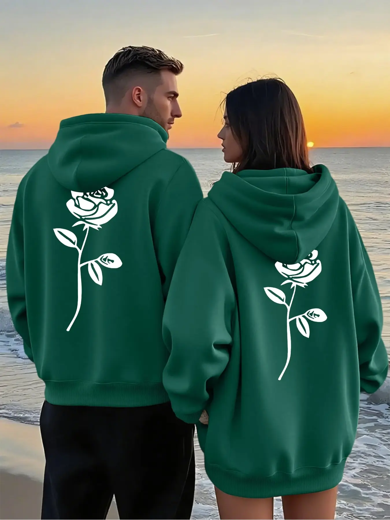 2Pcs Dual-use Couple Zip Up Hoodies With Geometric Print, Skin-friendly Loose Pocket Tops, Fit For Home Leisure & Outdoor Errands In Autumn Winter All Scenes Wear