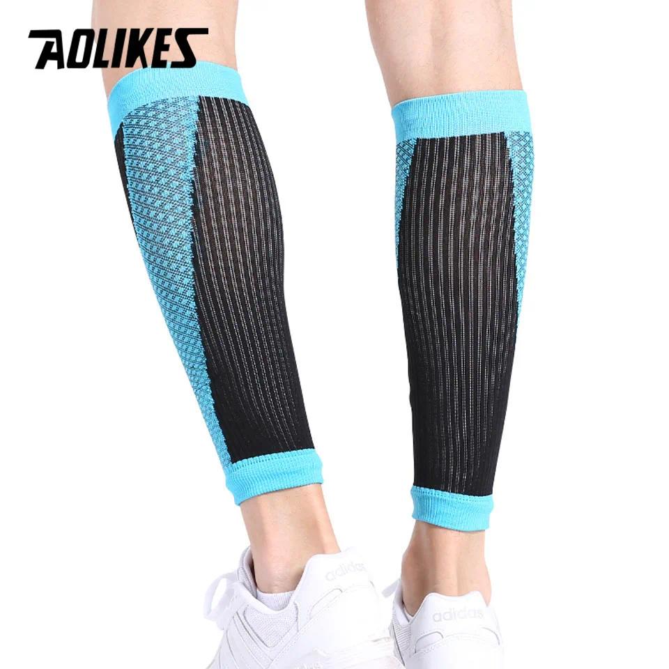 AOLIKES 1 Pair Shin Guards Soccer Football Protective Leg Calf Compression Sleeves Cycling Running Sports Safety shinguards
