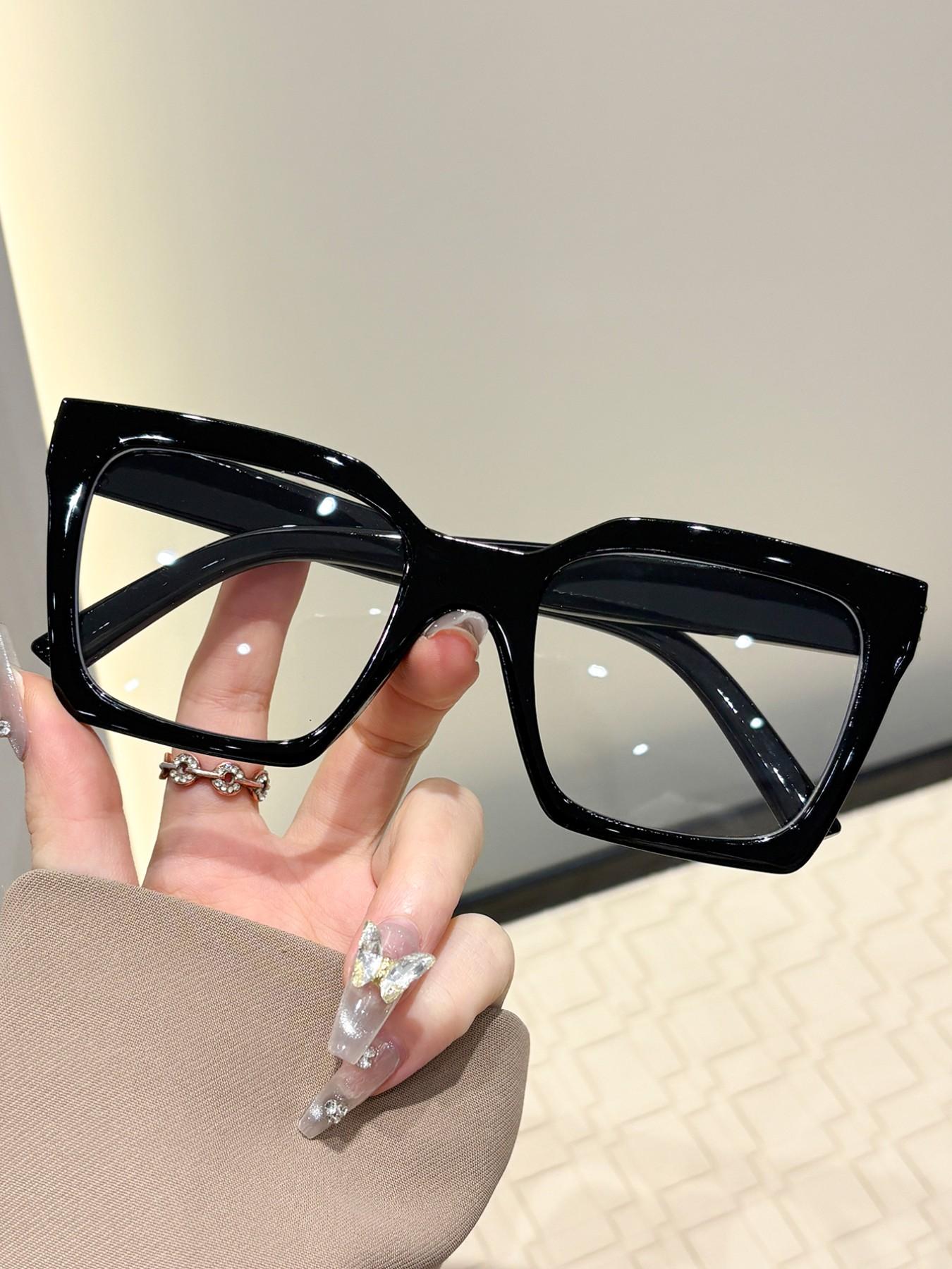 Women's Rectangular Casual Simple Flat Mirror, Leopard Pattern Eyeglasses, Ideal for Daily Office Commute, Leisure Activities, Stylish and Functional Design