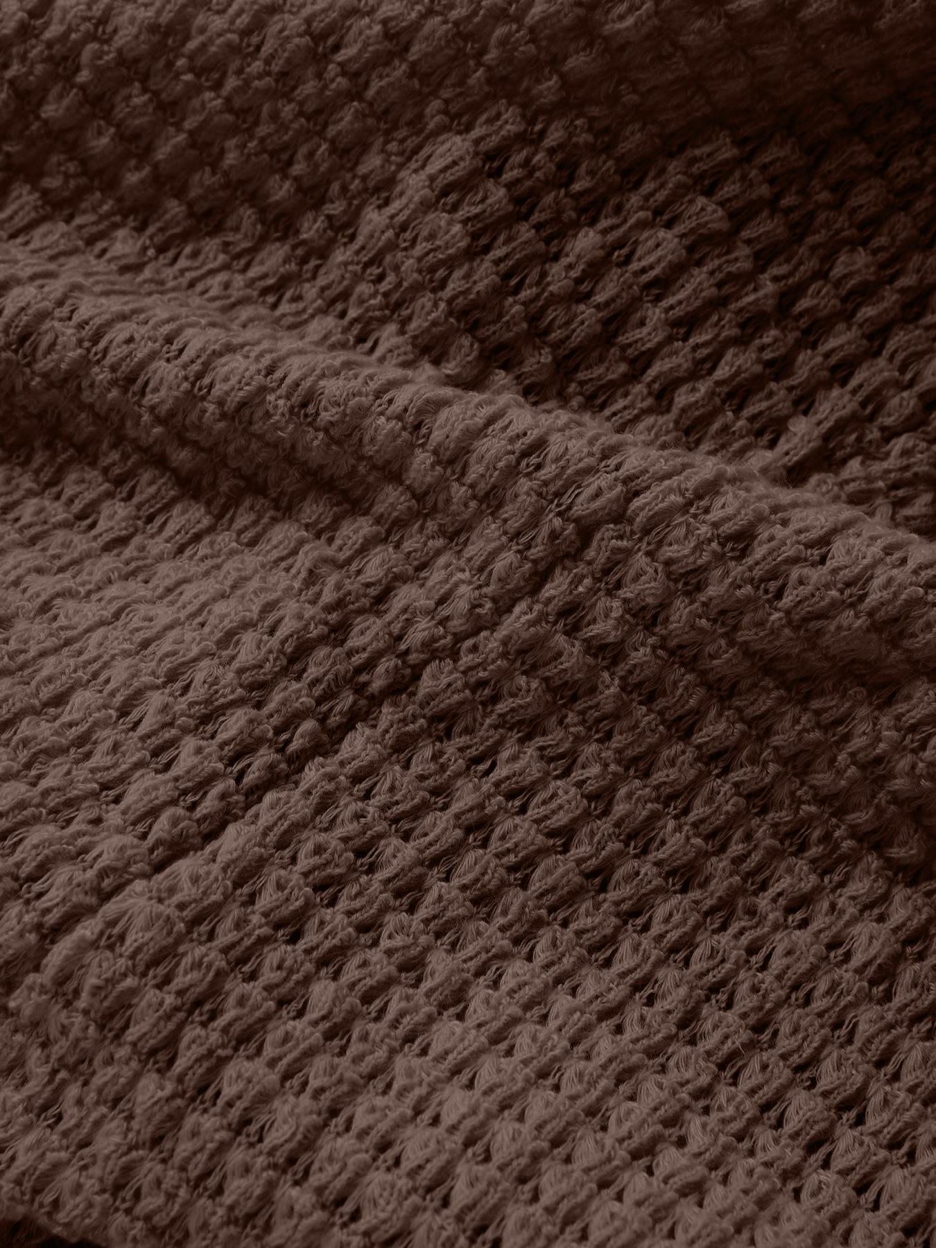 Elegant Women's Slim-Fit Long Sleeve Waffle T-Shirt, Plain Pattern Casual Top for Spring & Fall, Comfortable Thin Fabric Daily Wear