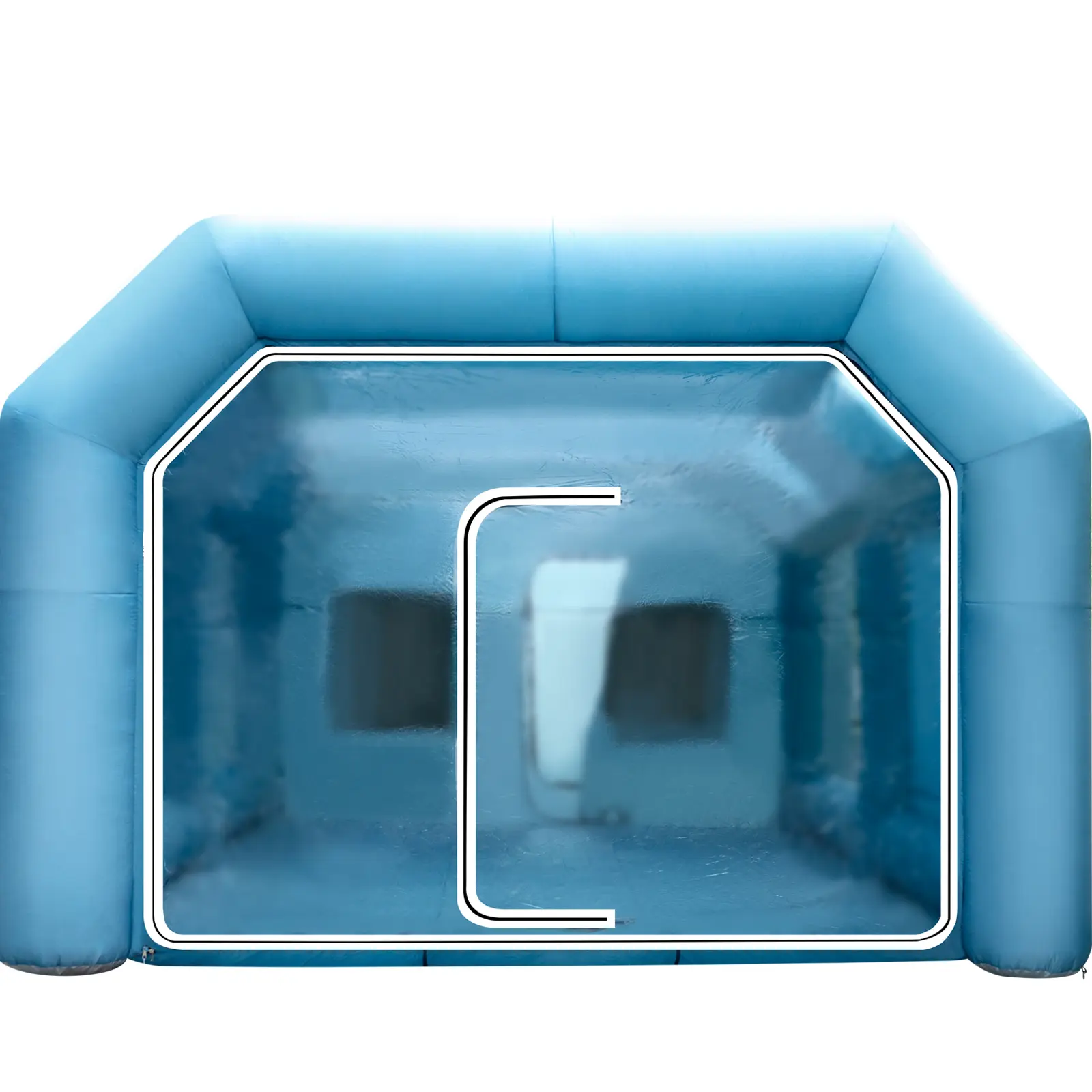 Inflatable Paint Booth 39x16.4x13ft, Inflatable booth with 2 Blowers, Inflatable Spray Booth with Filter System, Portable Car Paint Booth for Car Parking Tent Workstation