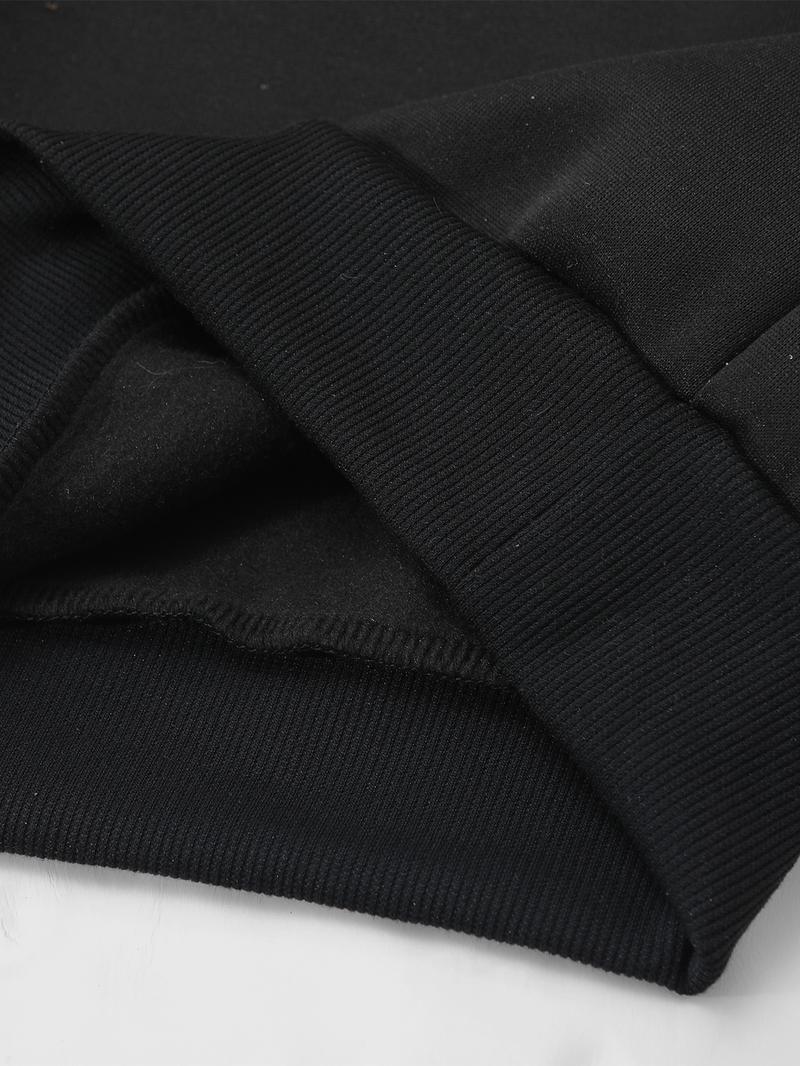 Men's Fleece Pullover Sweatshirt, Winter Warm Windproof Design, Trendy Cross Print Hoodie with Button Detail, Preppy Style