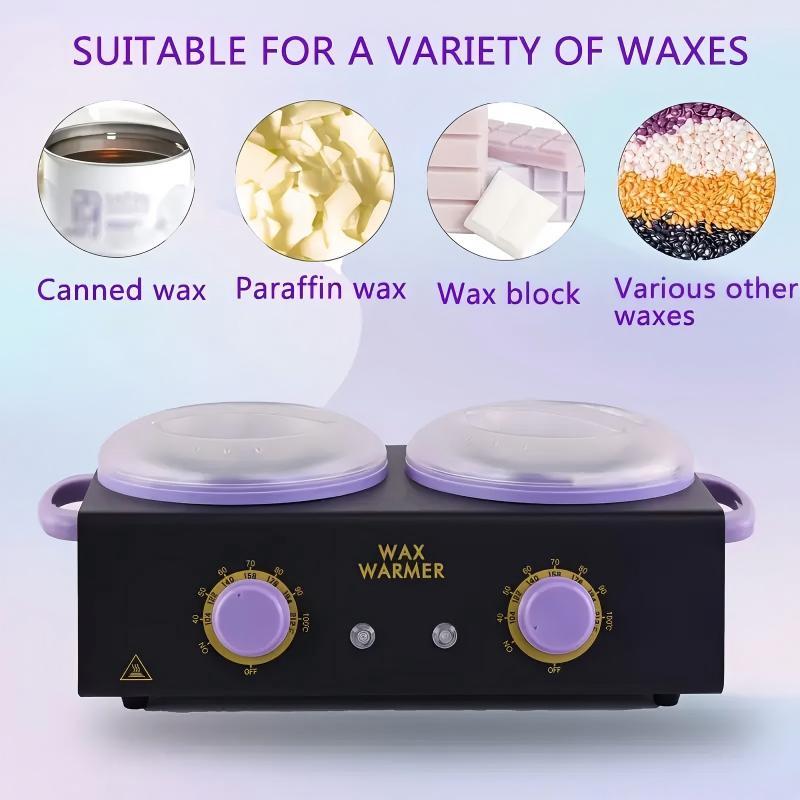 Professional Electric Wax Heater Machine with Adjustable Temperature 0-80°C Dual Pots Fast Overheat Protection for Home Salon Use Hair Removal Waxing Machine for Women Men Compatible with All Wax Types Sleek Design