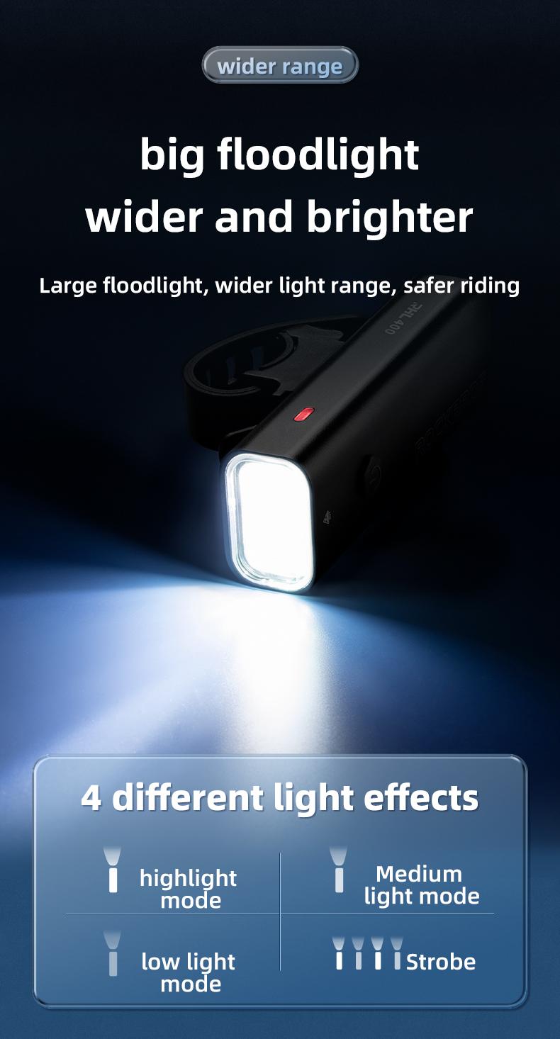 ROCKBROS Bike Lights USB Rechargeable IPX6 Waterproof Bike Headlight Easy Installation Bright Bike Front Light for Night Riding