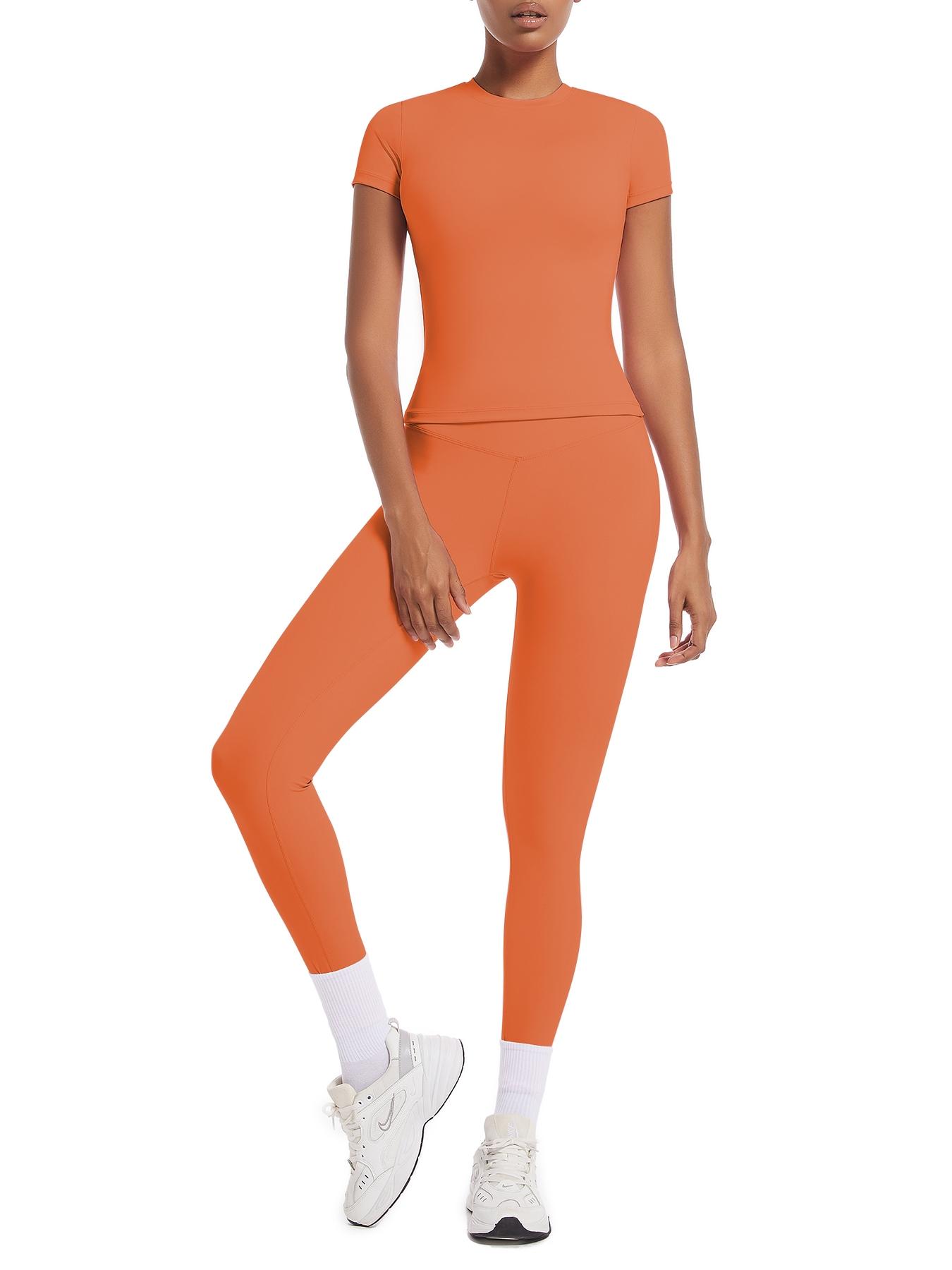 Sporty Two-Piece Set Women's Tee & High Waist Leggings Sportswear Set, Tracksuit Set for Yoga Gym Workout Running, Ladies Sportswear for All Seasons, Athletic Activewear Tracksuits