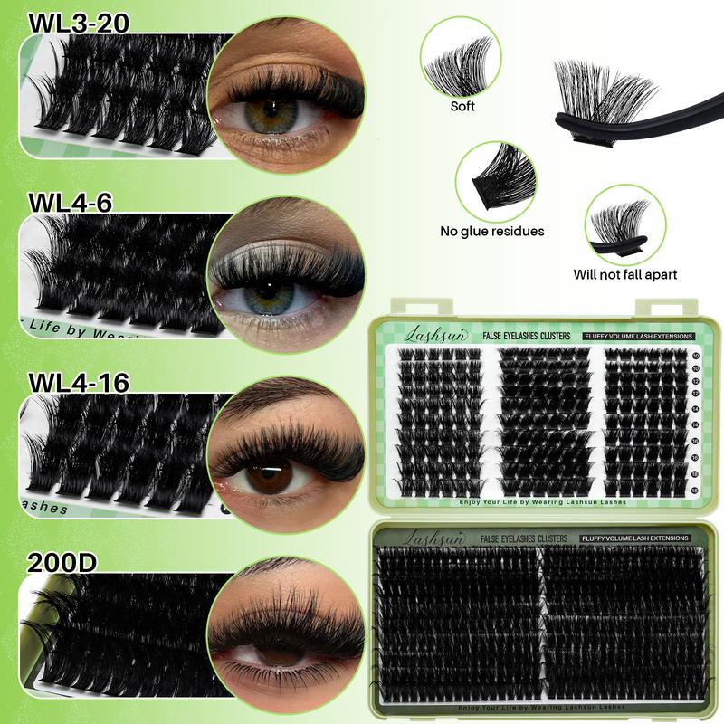 540PCS D Curl 4 styles 10-18mm/14-22mm Mixed Length Volume & 3D Effect Individual Lashes Kit Soft And Comfortable False Eyelashes Long-Lasting Lashes Kit With Lash Bond&Seal Lash Remover And Tweezers, Perfect for Beginners&Proficient, DIY at Home Easily