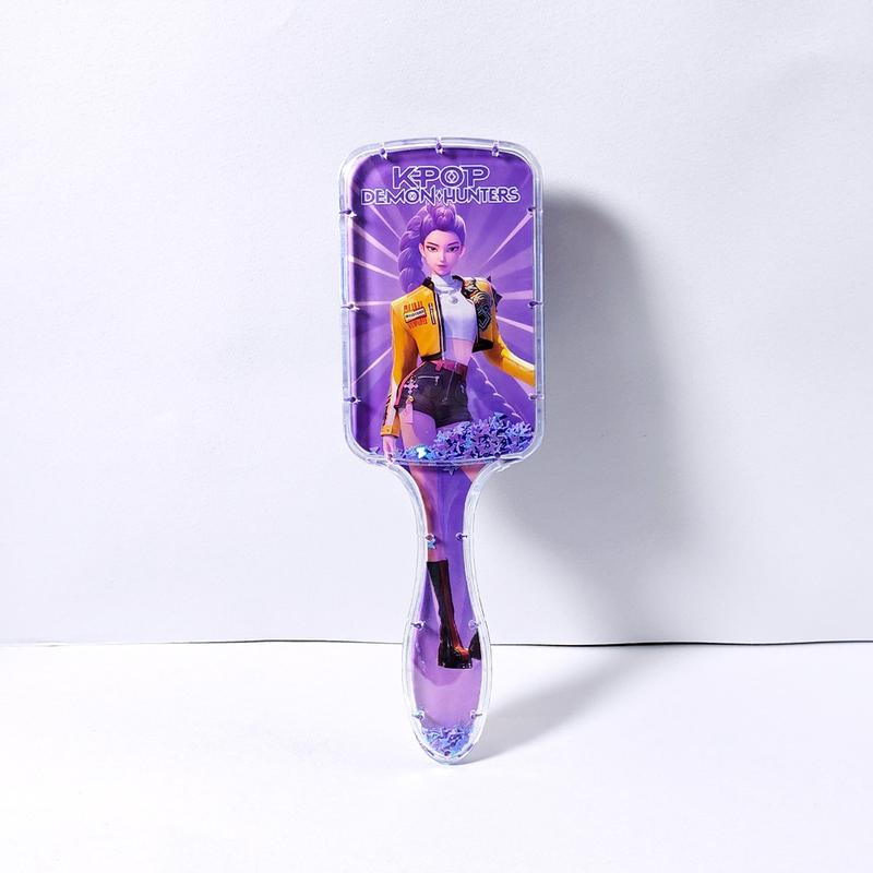 Kpop Demon Hunter Cushion Comb, High-Quality Long Handle Sofa Comb, Universal Styling Tool for Women, Cartoon Design, Styling Brush