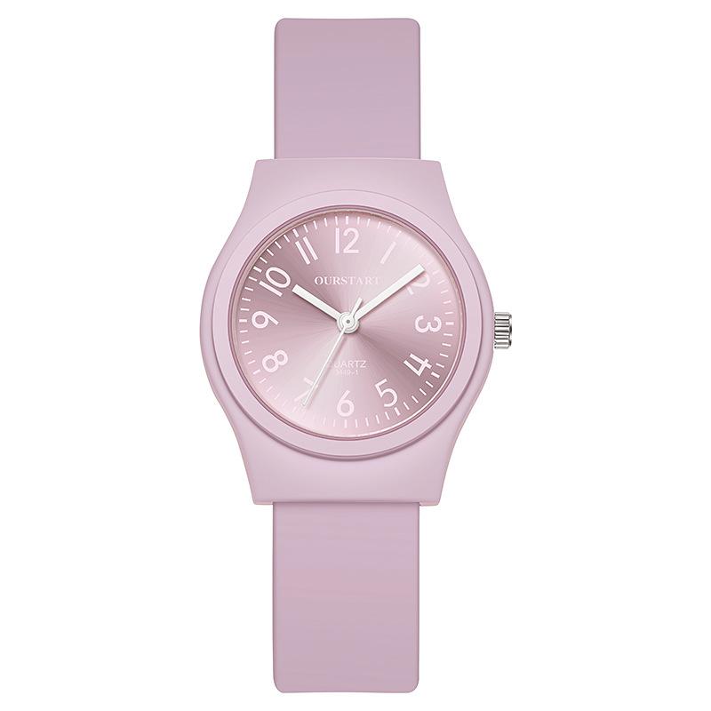 Pastel Digital Watches for Girls - High-End Silicone Quartz Fashion Women's Watches with Decorative Design for Students