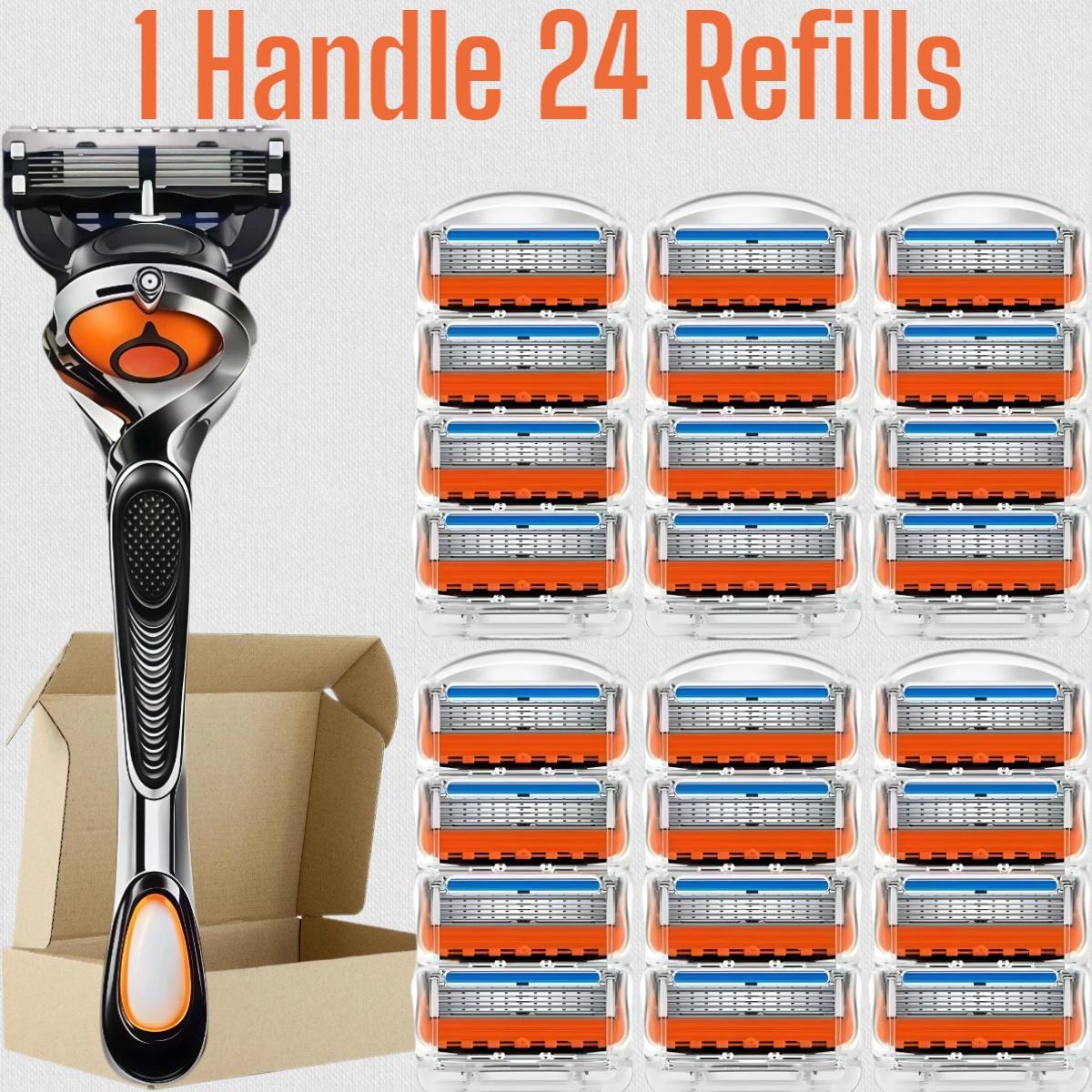 Men's Razor with High-Quality Sharp Refills, 5 Layer Stainless Steel Blades, Dustproof Waterproof Rust-Resistant, Comfortable Shaving Experience