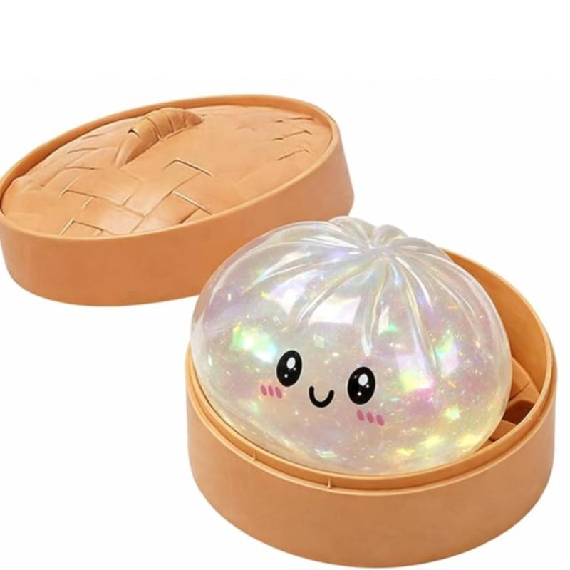 Flashy Dumpling Stress Relief Toy, Soft Squeeze Ball with Box, Creative Fun Sensory Play, Relaxing Handmade Dough, Kawaii Squishies, Casual Occasion
