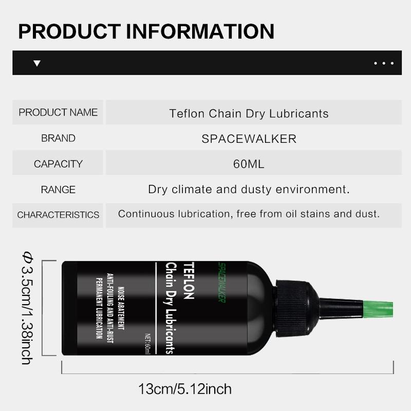 Dry Chain Lube Teflon Bike Oil Waterproof Long Lasting for Bicycle & Motorcycle Outdoor Cycling Accessories