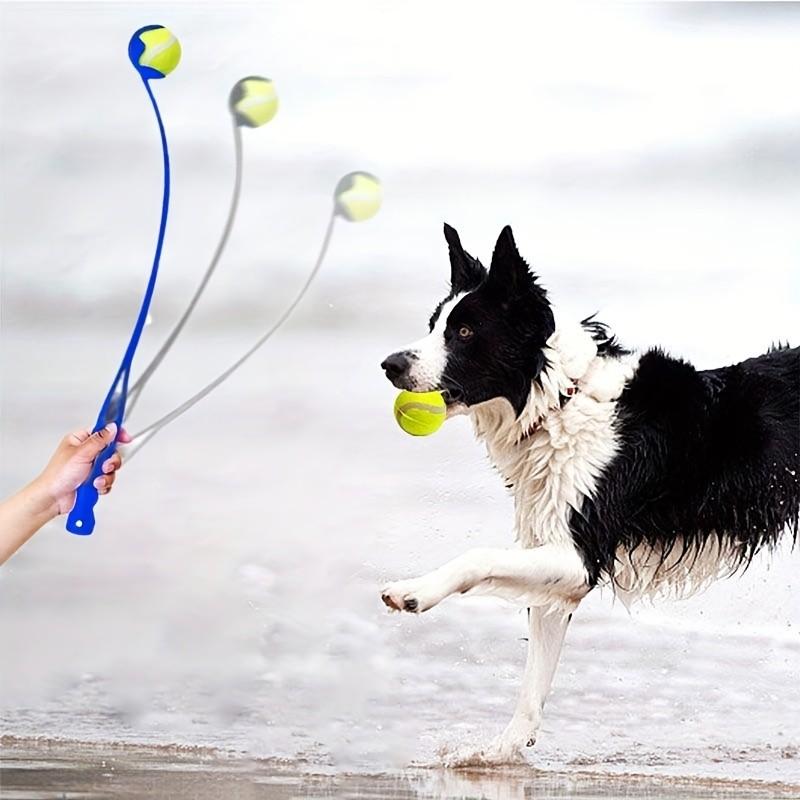 Pet Tennis Ball Thrower, Interactive Dog Training Toy, Durable Plastic Launcher, for Medium Large Dogs, Fun Outdoor Activity