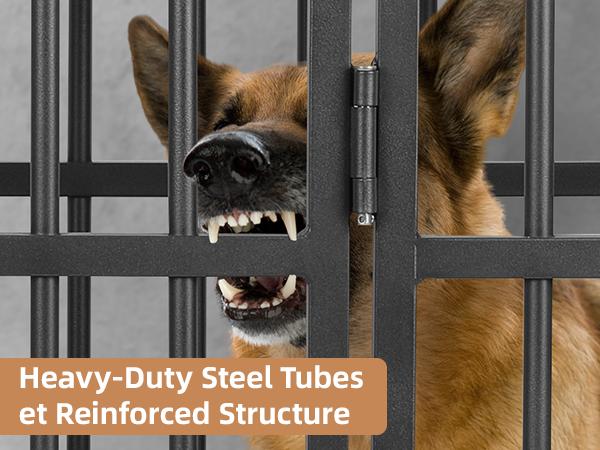 38” Heavy Duty Indestructible Dog Crate, High Anxiety Dog Crate, Escape Proof Dog Cage Kennel with 4 Lockable Wheels, Double Sturdy Locks, Double Door and Removable Tray Design 38” Heavy Duty Indestructible Dog Crate, High Anxiety Dog Crate, Escape Proof Dog Cage Kennel with 4 Lockable Wheels, Double Sturdy Locks, Double Door and Removable Tray Design